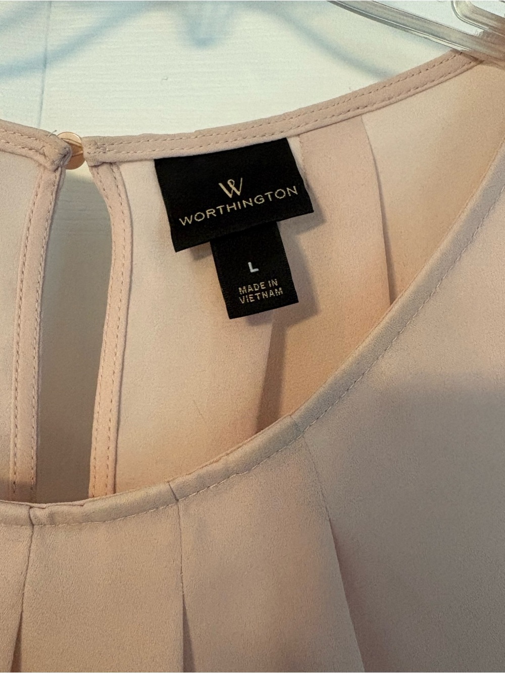 Worthington Sleeveless Pleated Round-Neck Top - Blush - Picture 3 of 3